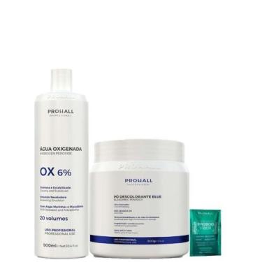 Imagem de Kit Pó Descolorante Azul e Água Oxigenada 20 Volumes Prohall