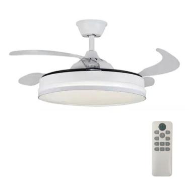 Imagem de Ventilador Lampada de Teto Grande Retratil Led 3 em 1 Lustre Controle 