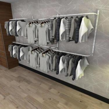 Imagem de Arara de roupas closet quarto com 14 peças cremalheira 300x100 cm cor 