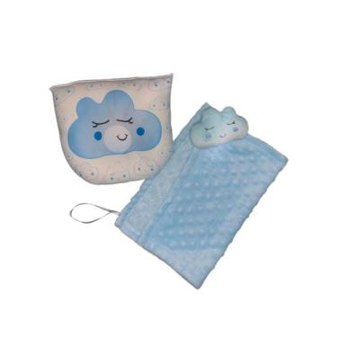 Imagem de Kit Travesseiro Modelador e Naninha Para Bebê  - Sonho Bom, Nuvem azul
