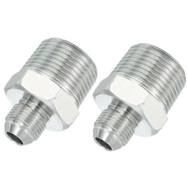 Imagem de PATIKIL Conectores de mamilo redutores hexagonais adaptador de tubo macho 3/10.2 cm alargador 37° JIC x 2.5 cm macho NPT, pacote com 2 adaptadores de bocal redutor de encaixe de tubulação de aço