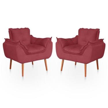 Imagem de Kit 02 Poltronas Opala para Sala Confortável Resistente Rose - Belíssi