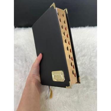 Imagem de Bíblia Sagrada Luxo Preta Com Harpa e Índice LETRAS MÉDIAS e Folha ECO