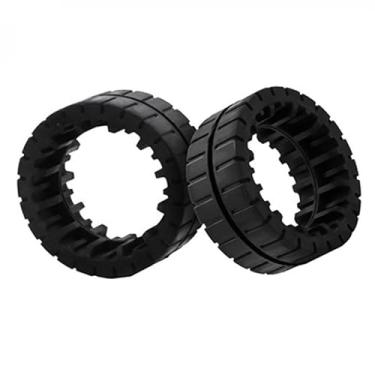 Imagem de JOYSOG Pacote com 2 pneus de borracha antiderrapantes para aspirador de pó seco úmido IRobot Braava Jet M6 (preto)