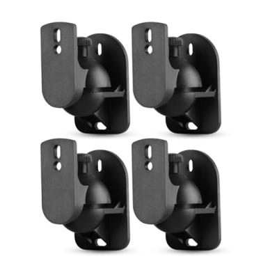 Imagem de TNP Suporte universal de parede para alto-falante satélite braçadeira de montagem no teto com rotação ajustável e ângulo de inclinação para alto-falantes satélite de sistema de som surround Home