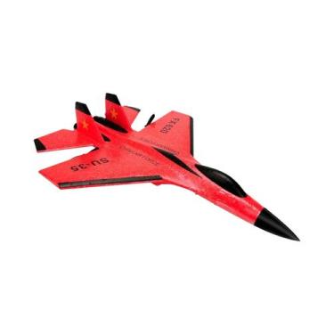 Imagem de Avião RC Infantil com Luzes LED - Planador de Espuma 24g - Controle Re