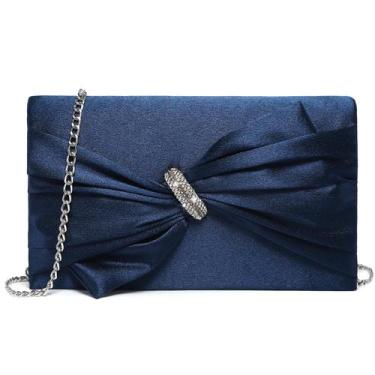 Imagem de Bolsa de noite Dasein Elegant Satin Bow Lap com strass