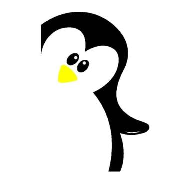 Imagem de Adesivo pinguim Cozinha Geladeira 01 (Preto)