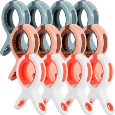 Imagem de Yihurlm Pacote com 12 clipes de toalha de praia, clipes de cadeira de piscina para cadeiras de praia, cruzeiro, alfinetes de roupas de plástico resistente, clipes para cadeira de toalha à prova de