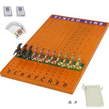 Imagem de Jogo de tabuleiro de corrida de cavalos Jyquorp Horse Race com 11 cavalos de metal