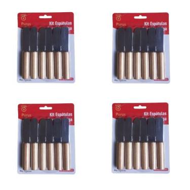 Imagem de Kit 24 Espátulas P/Manteiga Geleia Patê Em Inox Cabo Madeira - Purus U