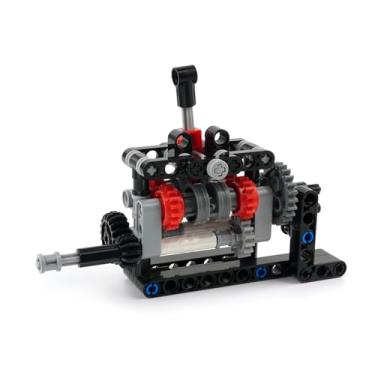 Imagem de MOC High-tech 4 Speed Gearbox Model DIY Transmission Kit Power Functions Building Blocks Assemble Bricks Set (gearbox)