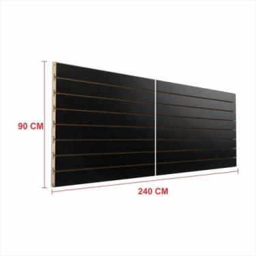 Imagem de Painel canaletado 18mm preto altura 90 cm comp 240 cm - E-nichos
