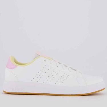 Imagem de Tênis Adidas Advantage Base Feminino Branco e Amarelo, 36