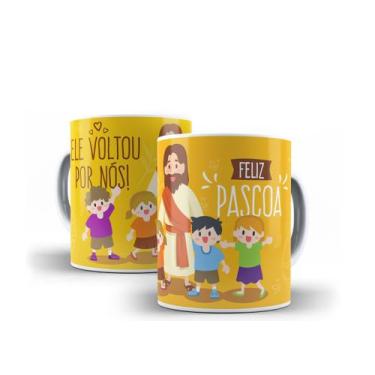 Imagem de Caneca Porcelana Páscoa Ele Voltou Por Nós - Villa Caneca