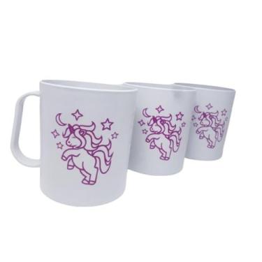 Imagem de Kit 10 Canecas Infantis Personalizadas Unicórnio 450ml - KTM