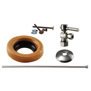 Imagem de Westbrass D1614TBL-07 Kit de instalação de vaso sanitário com alavanca de compressão nominal de 1,27 cm com linha de fornecimento de latão recozido, níquel acetinado