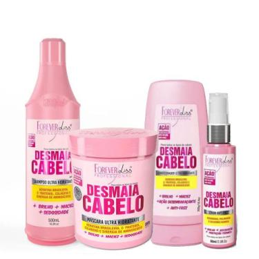 Imagem de Kit Desmaia Cabelo Sham, Cond, Marc e Sérum Forever Liss  - Forever Li