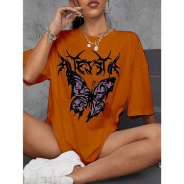 Imagem de Camiseta Streetwear Oversized Feminina Ombro Caido Life Style Sport Ac