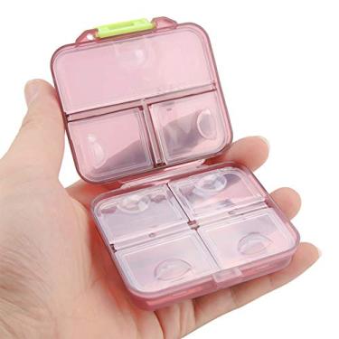 Imagem de Akozon Mini Organizador de Pílulas de 7 Dias, Dispensador de Medicamentos Semanais Portáteis, Caixa de Armazenamento de Drogas Favorável a Viagens para Vitaminas e Suplementos (Vinho vermelho)
