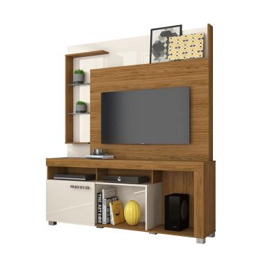 Imagem de Home Theater Estante Ícaro com Painel para TV 50 Naturale/ Off White - Madetec