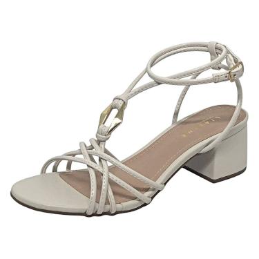 Imagem de Sandália Feminina Salto Elegante Enfeite Metalico Lia Line