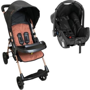 Imagem de Carrinho de Bebe com Bebe Conforto Galzerano Romano Terracota