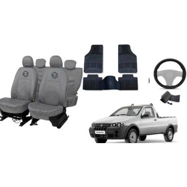 Imagem de Kit capa couro p/ Strada + volante esportivo - aero print