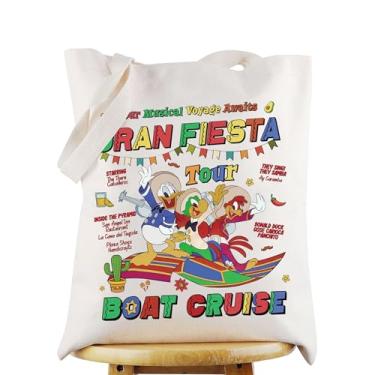Imagem de WZMPA Sacola de desenho Donald para fãs de pato Panchito Presente Sua Viagem Musical Awaits Gran Fiesta Bolsa de mercearia Jose Carioca Merch, Gran Fiesta Tg, Large