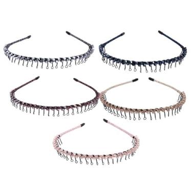 Imagem de Faixa de cabelo com contas de cristal para pente de dentes, faixa de cabelo feita à mão com strass leve com dentes e faixa de cabelo antiderrapante para meninas e mulheres, acessórios de cabelo