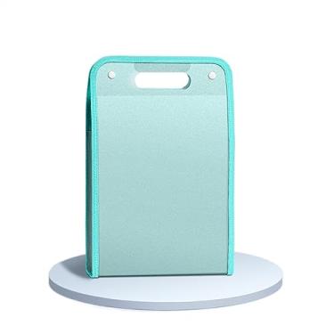 Imagem de Pastas de Arquivo Pasta portátil A4 de grande capacidade, organizador de 13 camadas, bolsa de arquivo vertical com fecho de pressão, pasta de plástico multicamadas Organizador de Arquivos(Green)