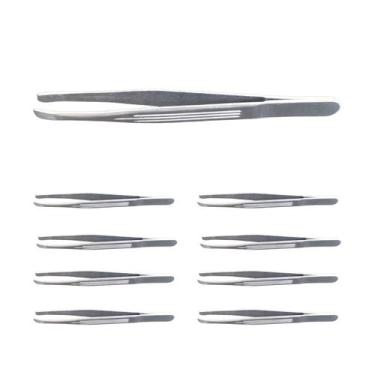 Imagem de Kit com 8un pinça de sobrancelha inox diagonal firme - Rio Tijucas