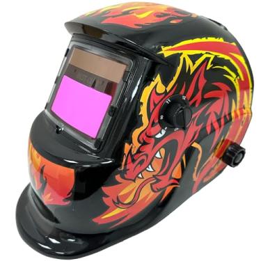 Imagem de BESTCLUB Capacete De Soldagem Com Escurecimento Automático: Capuz Movido A Energia Solar Com Alcance De Sombra Ajustável De 4/9 A 13 Para Máscara De Soldador Mig Tig Arc (Dragon)