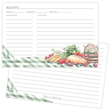 Imagem de JOEMAE 50 peças de cartões de receitas estilo country francês, 10 x 15 em cartões de dupla face, cartolina em branco para casamento, chá de panela, chá de bebê, Natal e férias