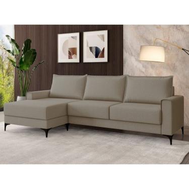 Imagem de Sofá 3 Lugares Chaise Lado Esquerdo Bege Escuro