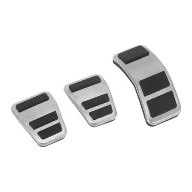 Imagem de Hihaha 3 peças de almofadas de pedal para pedal acelerador de pé para Ford Fiesta 2007-2012 aço inoxidável prateado