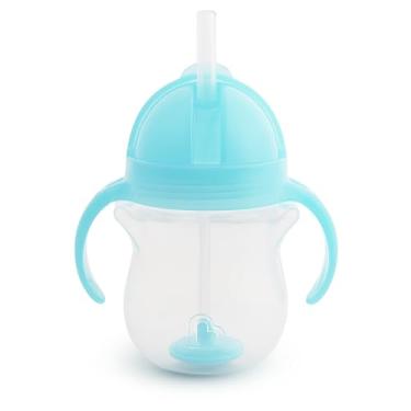 Imagem de Munchkin Copo com canudo para bebês de 6 meses, à prova de derramamento, com alças de transição para bebês a partir de 6 meses, 200 ml, azul