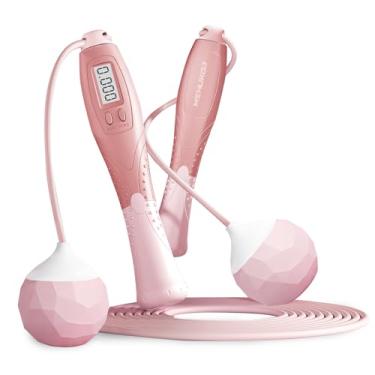 Imagem de Corda de pular com contraforte corda de pular sem corda para treinamento físico, corda de velocidade com alça digital para exercícios masculinos, mulheres e crianças, corda de pular sem fio para