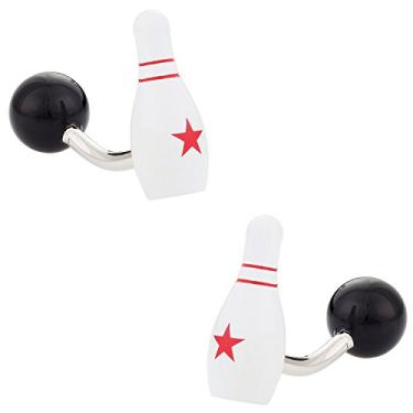 Imagem de Abotoaduras de boliche com dez pinos Cuff-Daddy com caixa de apresentação com caixa de apresentação