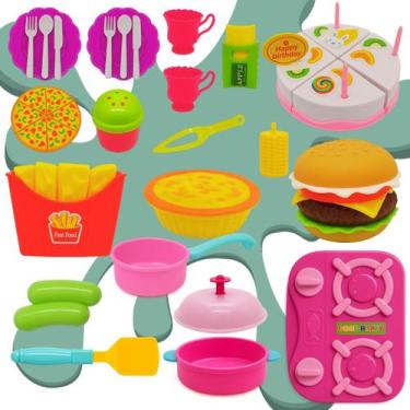 Imagem de Comidinha Brinquedo Pratinho Talher Cozinha Pizza Bolo - STORE SHARK