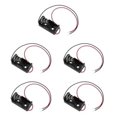 Imagem de SING F LTD 5 peças 14250 caixa de bateria ER14250 suporte de bateria 1/2AA suporte de bateria 1/2AA 3,6 V com fios de cabo de 150 mm, preto e vermelho