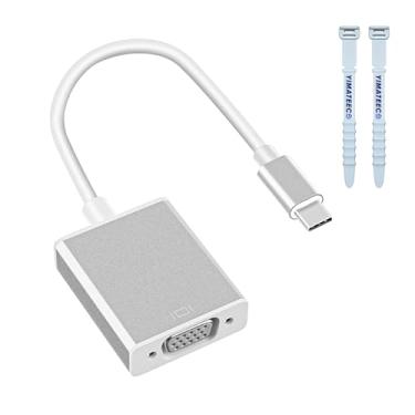 Imagem de YIMATEECO Adaptador USB C para VGA, USB 3.1 Tipo C Thunderbolt 3/4 para VGA, cabo conversor de vídeo multivisor para MacBook Pro iPad e mais tipo C, laptop, tablet, telefone Android
