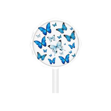 Imagem de CameCosy Capa de silicone para Apple Watch Charger 2024, design de borboleta azul, capa protetora antiarranhões de TPU macio para cabos de carregador sem fio iWatch