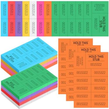 Imagem de Kosiz 504 folhas de bilhetes de leilão de sorteio com 10 números de licitação bilhetes de sorteio para silenciosos 10 números de licitação cesta leilão escola igreja eventos (coloridos)