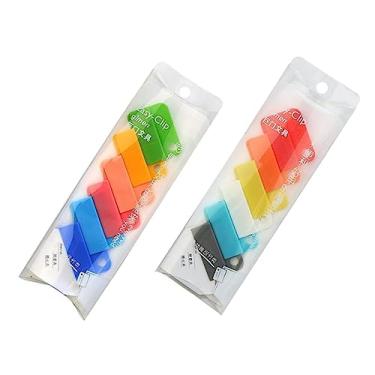 Imagem de EXCEART 12 grampos de plástico de design simples clipes de pasta coloridos para escritório escolar