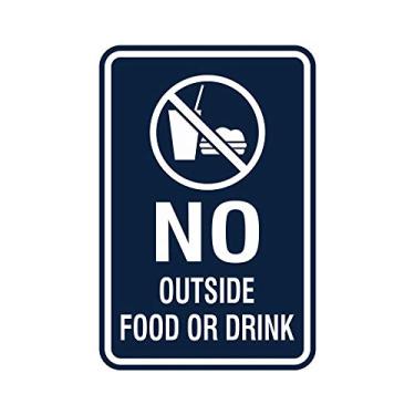 Imagem de Signs ByLITA Retrato redondo sem placa externa para alimentos ou bebidas com fita adesiva, montado em qualquer superfície, resistente ao clima, uso interno/externo (azul marinho/branco) - médio