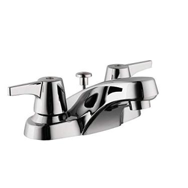 Imagem de Glacier Bay HD67090W-6A01 Torneira de banheiro Aragon com 2 alças de arco baixo com dreno - cromada, 10 cm