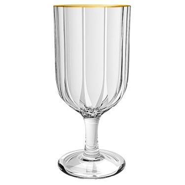 Imagem de Jogo de 6 taças Refinatto em cristal ecológico com borda dourada 330ml A17cm