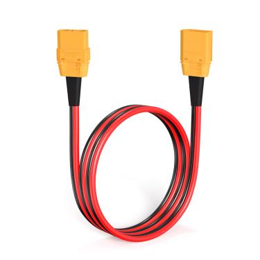 Imagem de ELFCULB Cabo de conectores XT90, cabo de extensão macho para fêmea 10AWG XT90 para bateria RC, estação de energia portátil solar e painel solar (2FT)