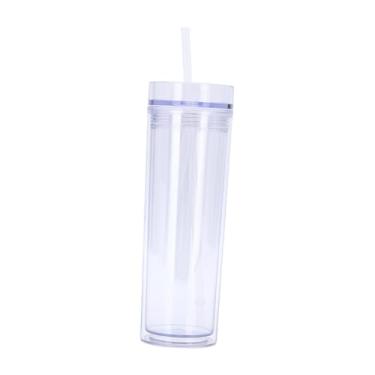 Imagem de Bothyi Copo fino de acrílico com tampa e canudo, 16 onças, parede dupla, caneca de viagem para amigos